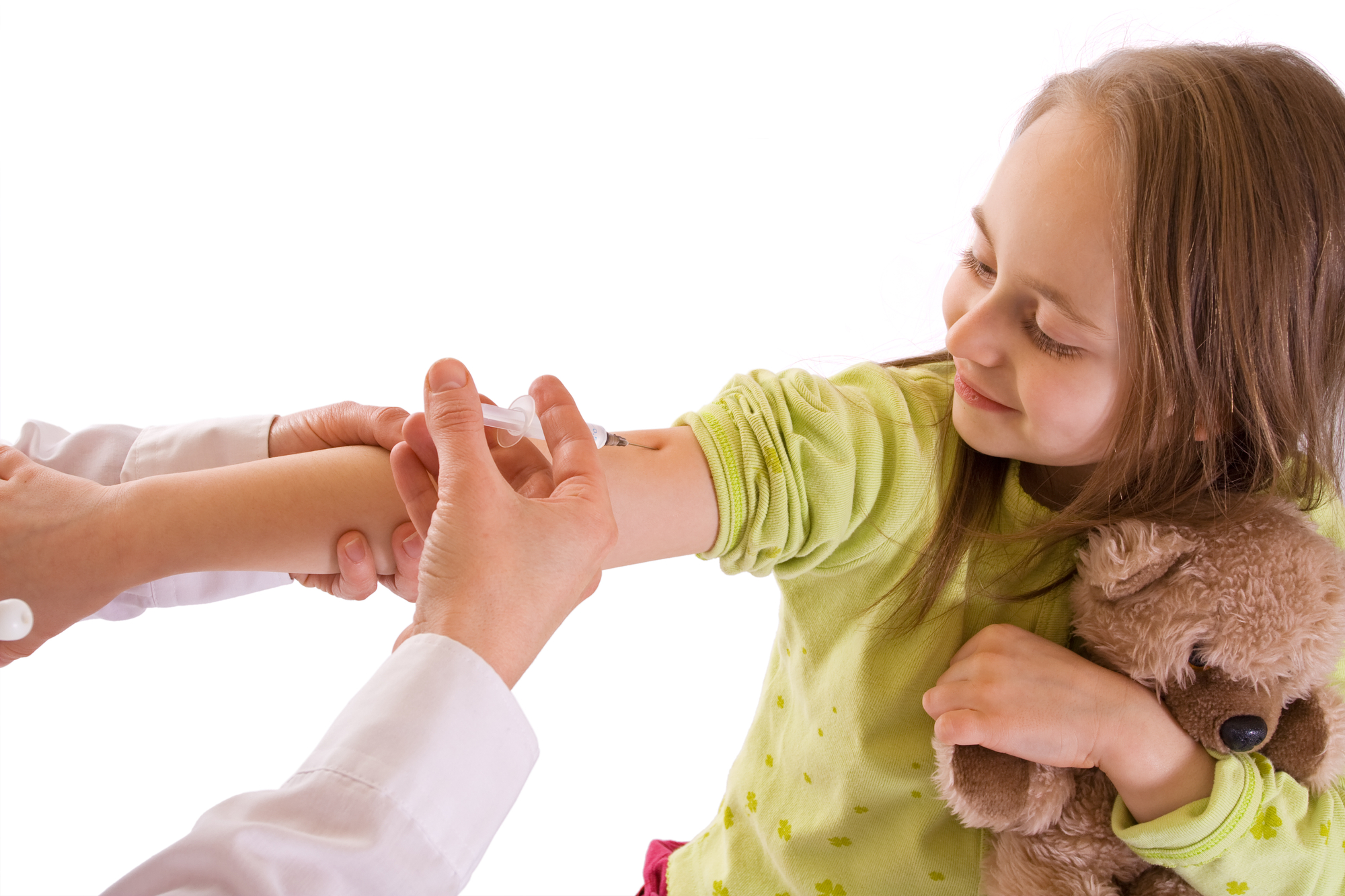 Little girl getting an injection